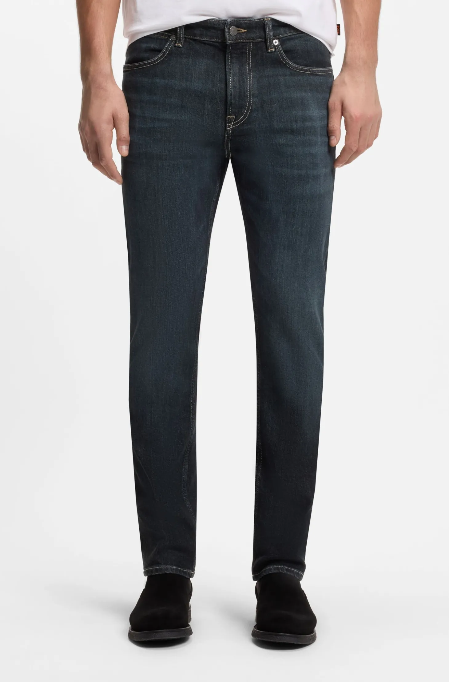 Delaware Slim-Fit Jeans mit Kontrastnähten