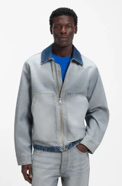 Denim Jacke mit umgekehrtem Styling
