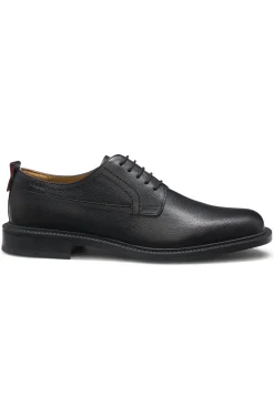 Derbys aus genarbtem Leder