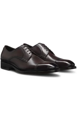 Derbys aus Leder mit Brogue-Details