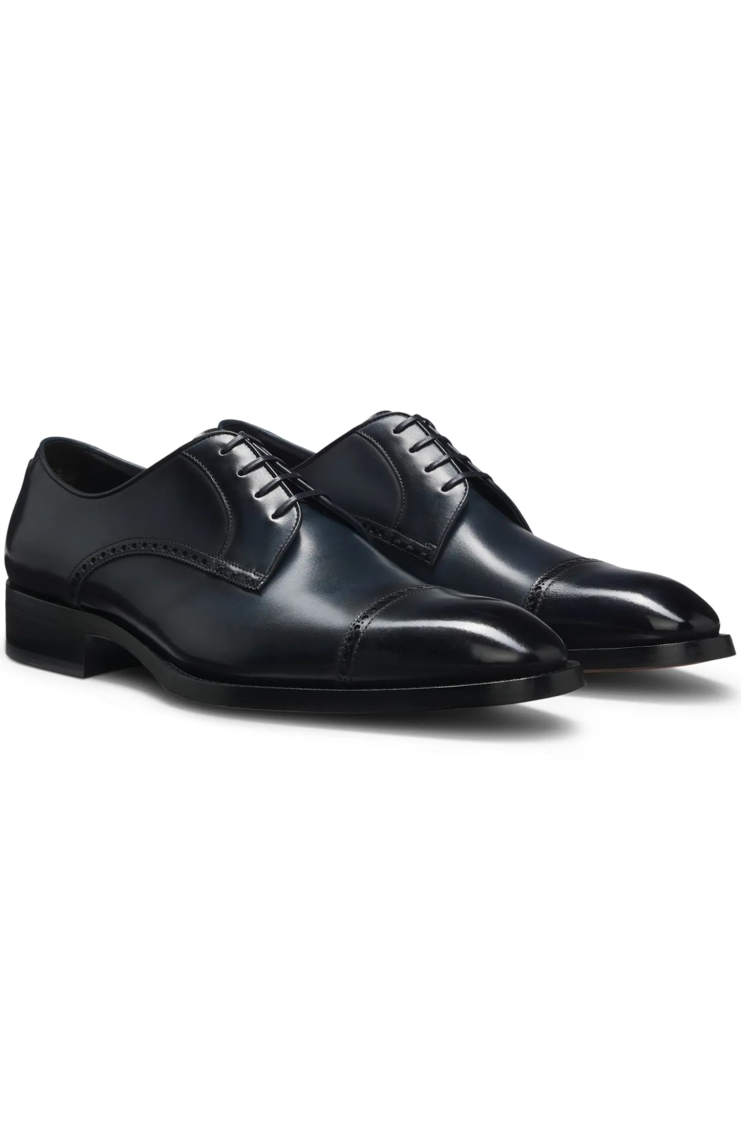 Derbys aus Leder mit Brogue-Details