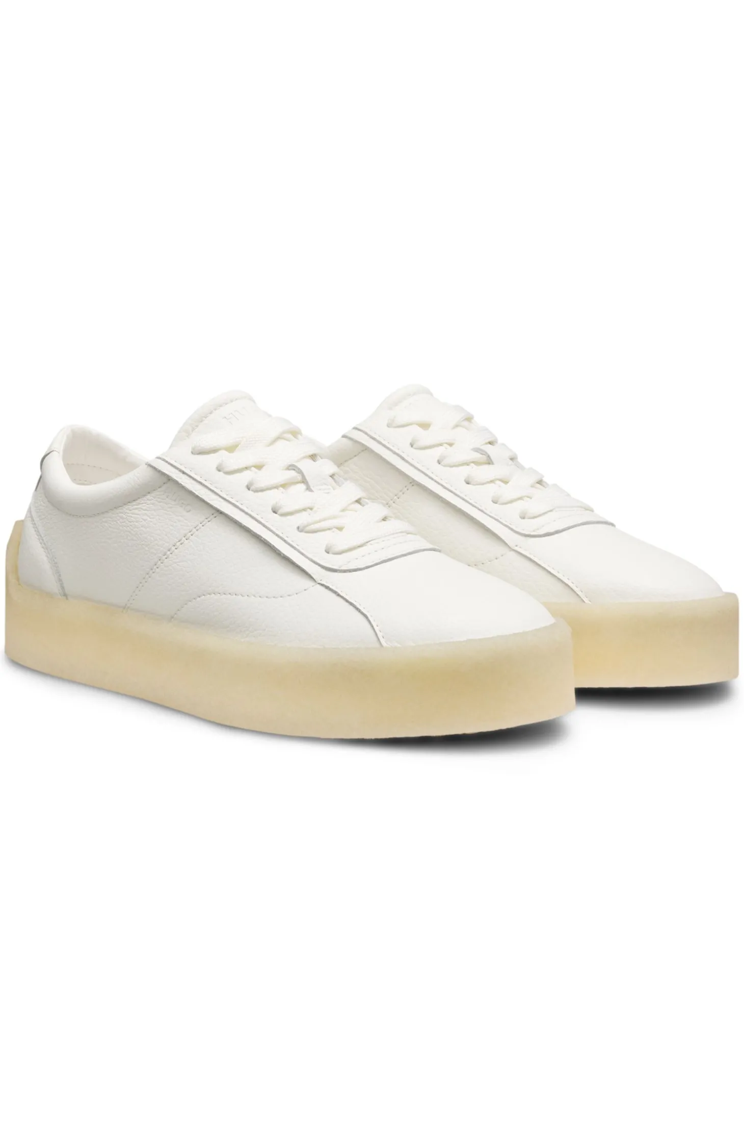 Derbys aus Leder mit Krepp-Gummisohle