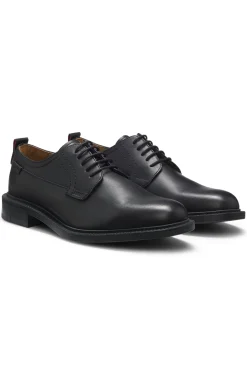 Derbys aus Leder mit Logo-Lasche