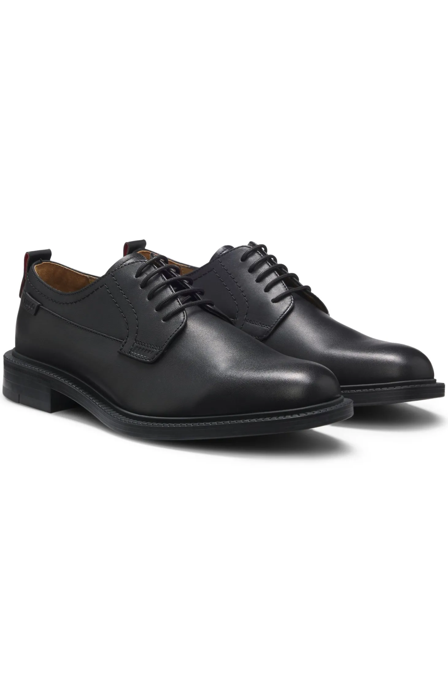 Derbys aus Leder mit Logo-Lasche
