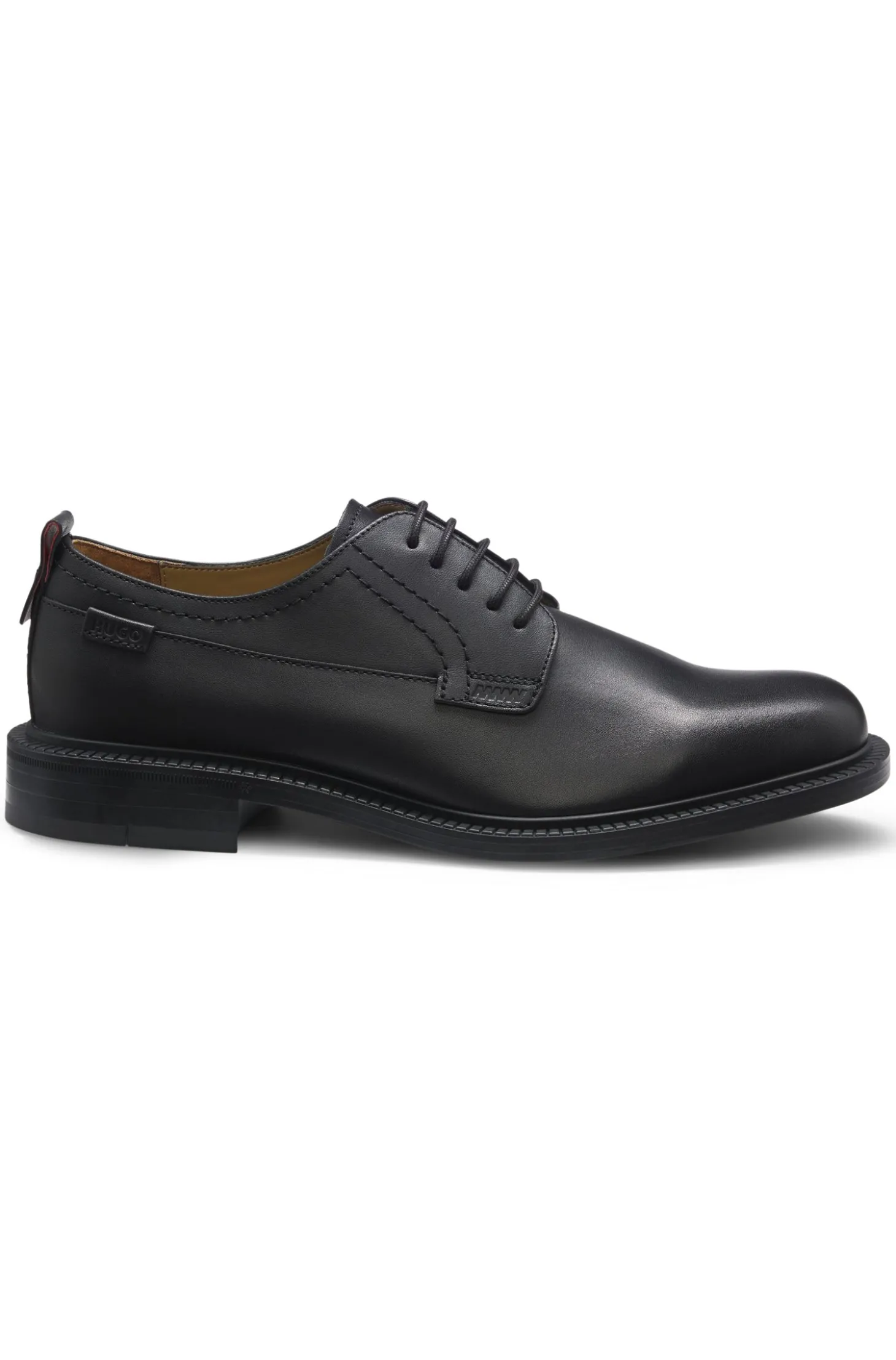 Derbys aus Leder mit Logo-Lasche
