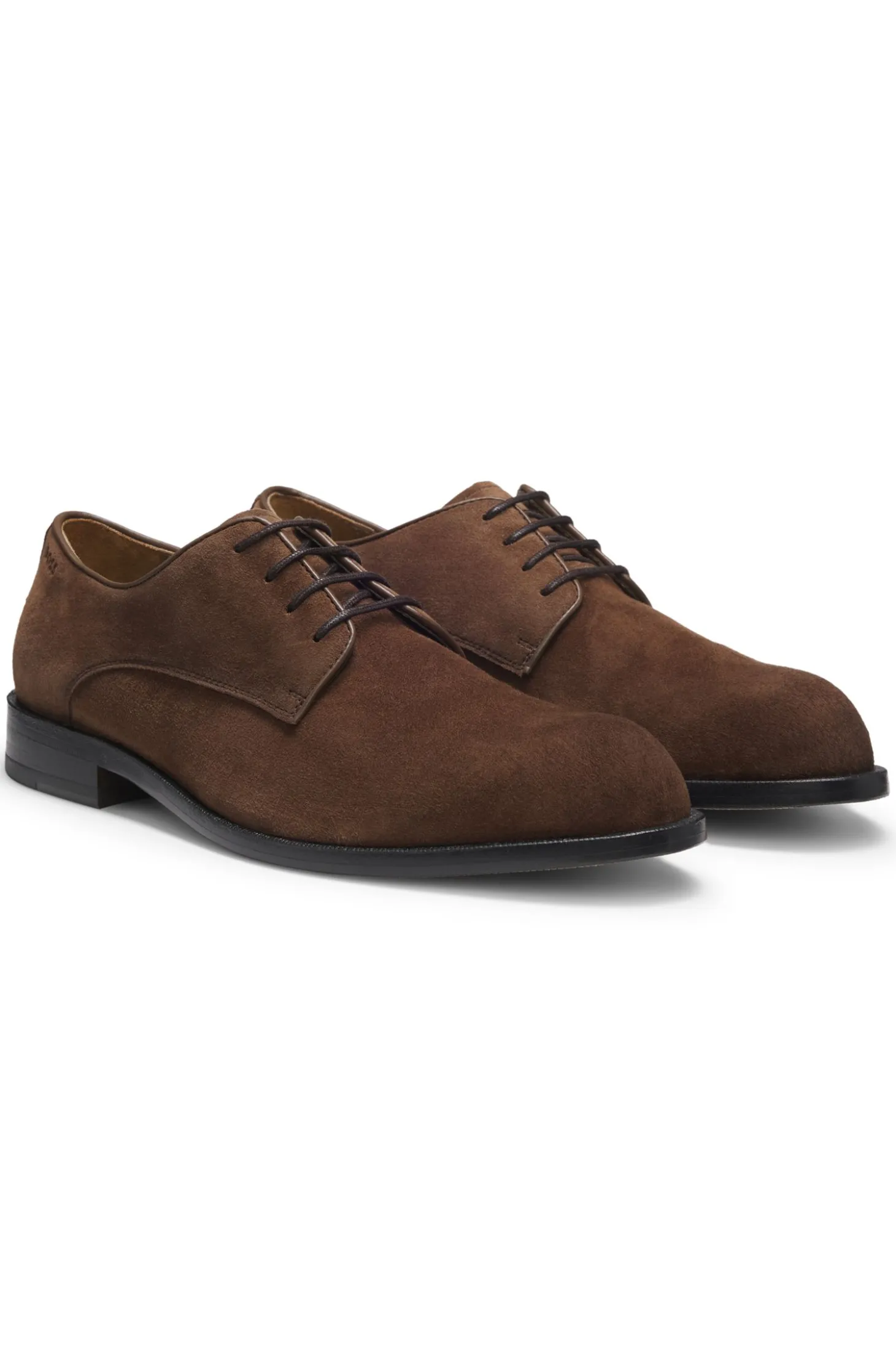 Derbys aus softem Veloursleder