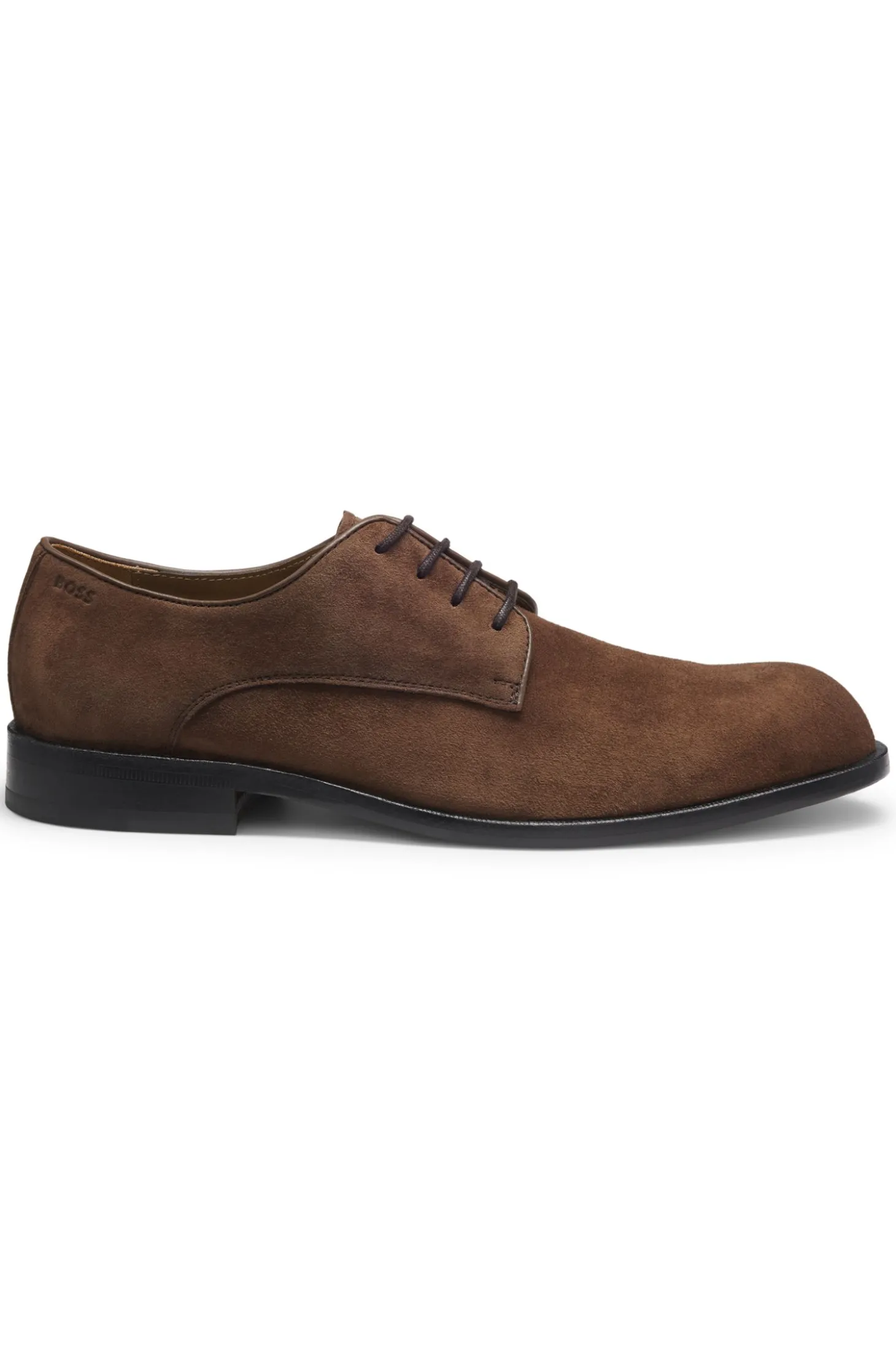 Derbys aus softem Veloursleder