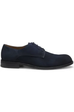Derbys aus softem Veloursleder