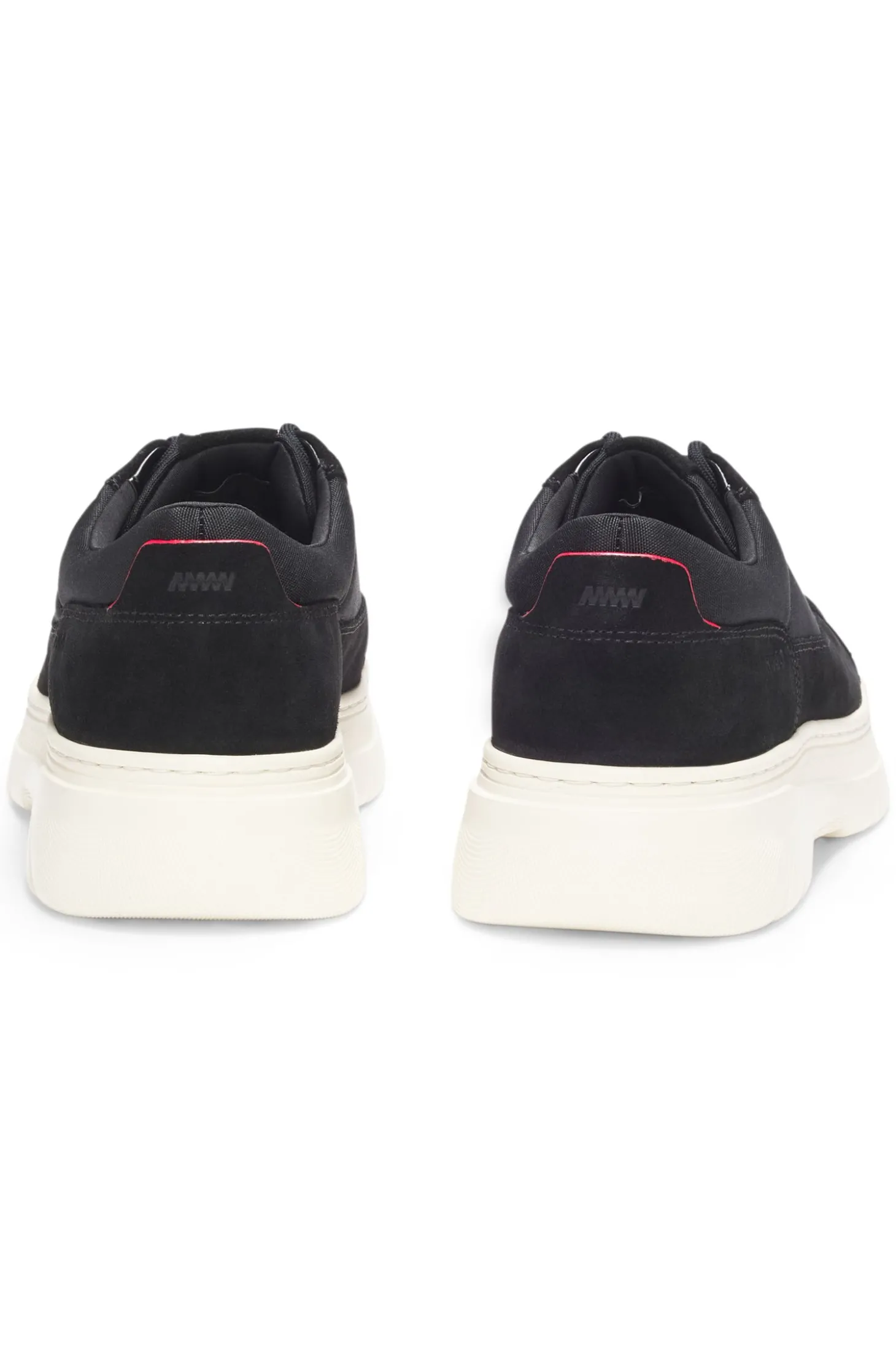 Derbys aus Veloursleder mit Canvas-Details