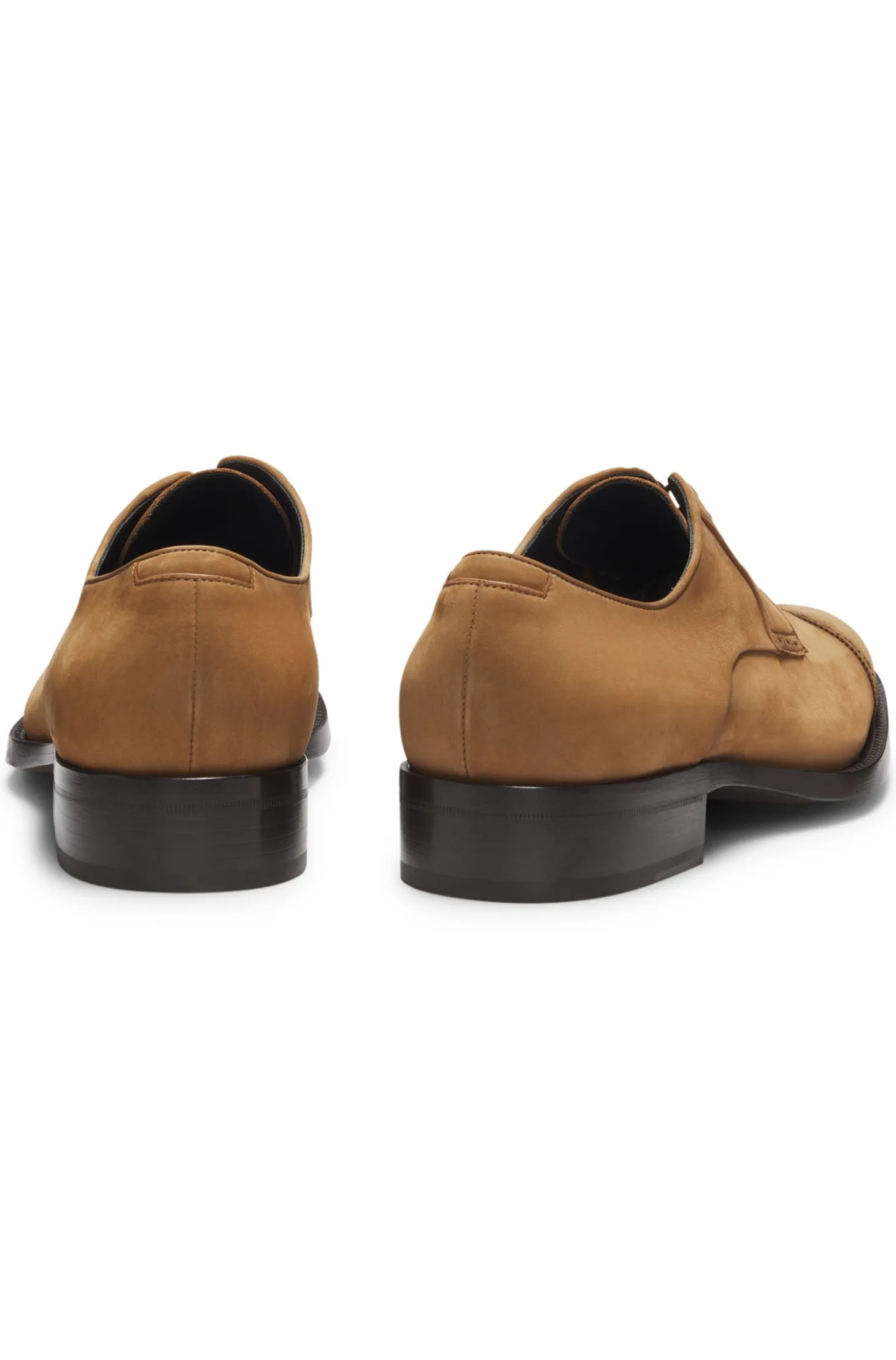 Derbys aus Veloursleder mit gestickten Details