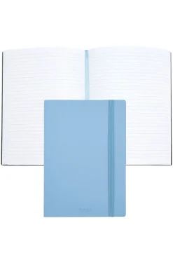 DIN-A5-Notizbuch aus pastellblauem Kunstleder