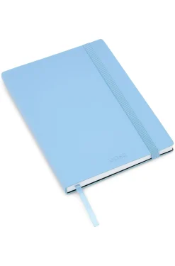 DIN-A5-Notizbuch aus pastellblauem Kunstleder