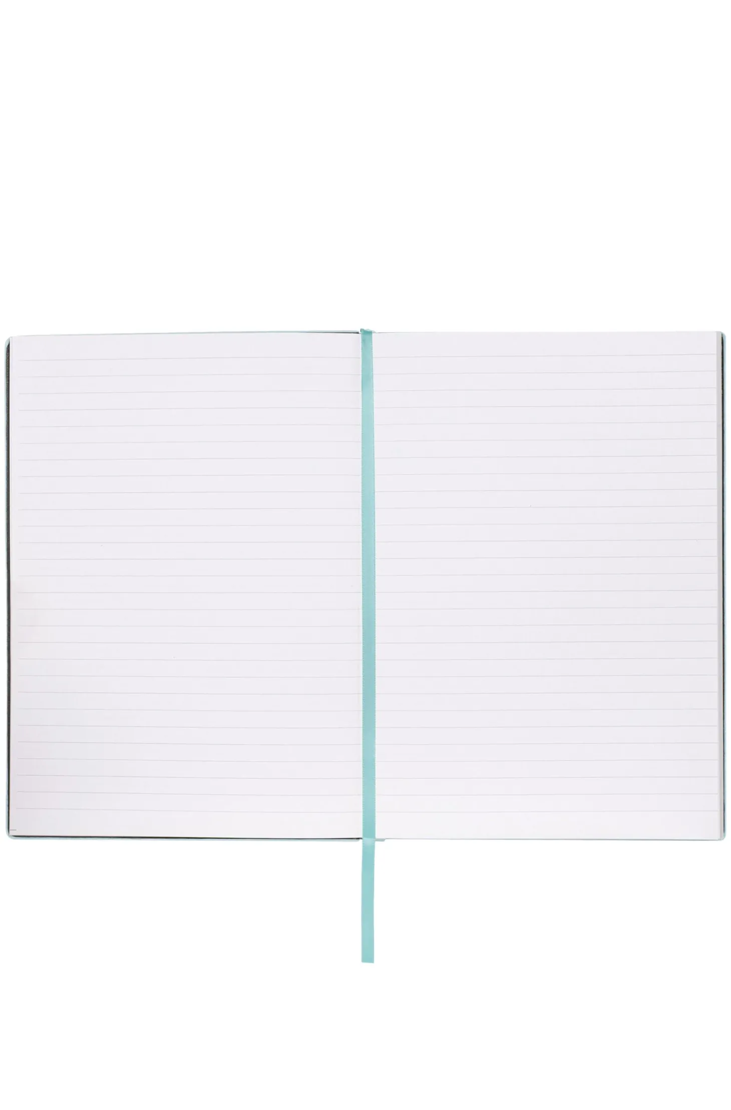 DIN-A5-Notizbuch mit blauem Floral-Print und Folien-Logo