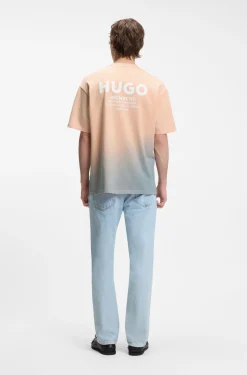 Dip-dyed T-Shirt aus Baumwoll-Jersey mit Logo