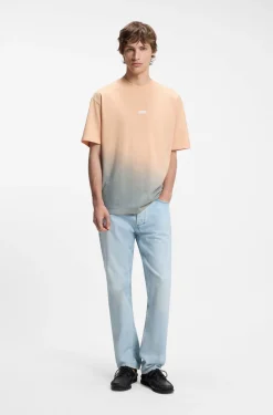 Dip-dyed T-Shirt aus Baumwoll-Jersey mit Logo