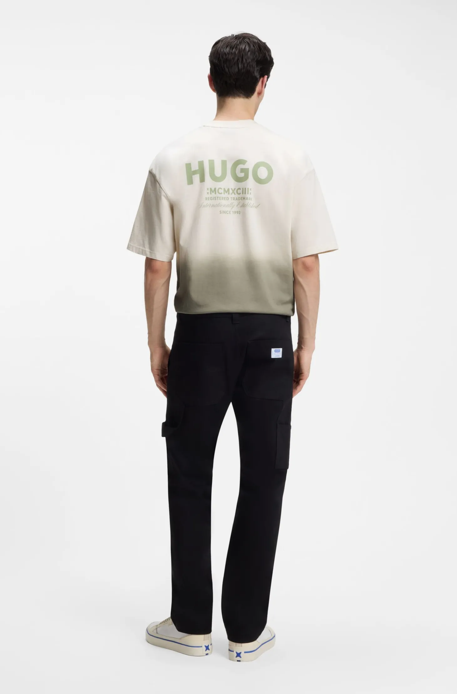 Dip-dyed T-Shirt aus Baumwoll-Jersey mit Logo