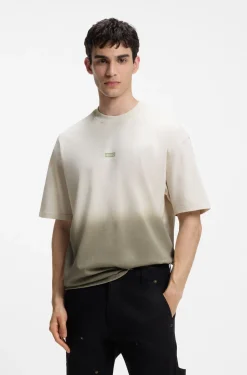 Dip-dyed T-Shirt aus Baumwoll-Jersey mit Logo