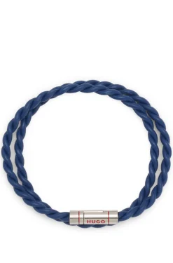 Doppeltes Armband aus geflochtenem Leder