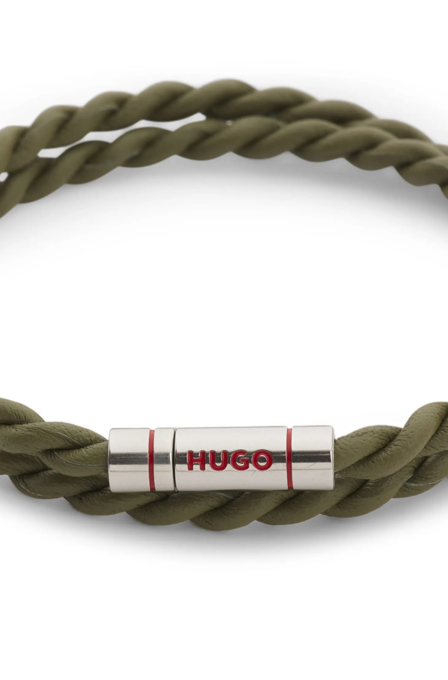 Doppeltes Armband aus geflochtenem Leder