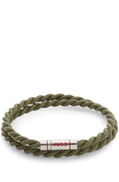 Doppeltes Armband aus geflochtenem Leder