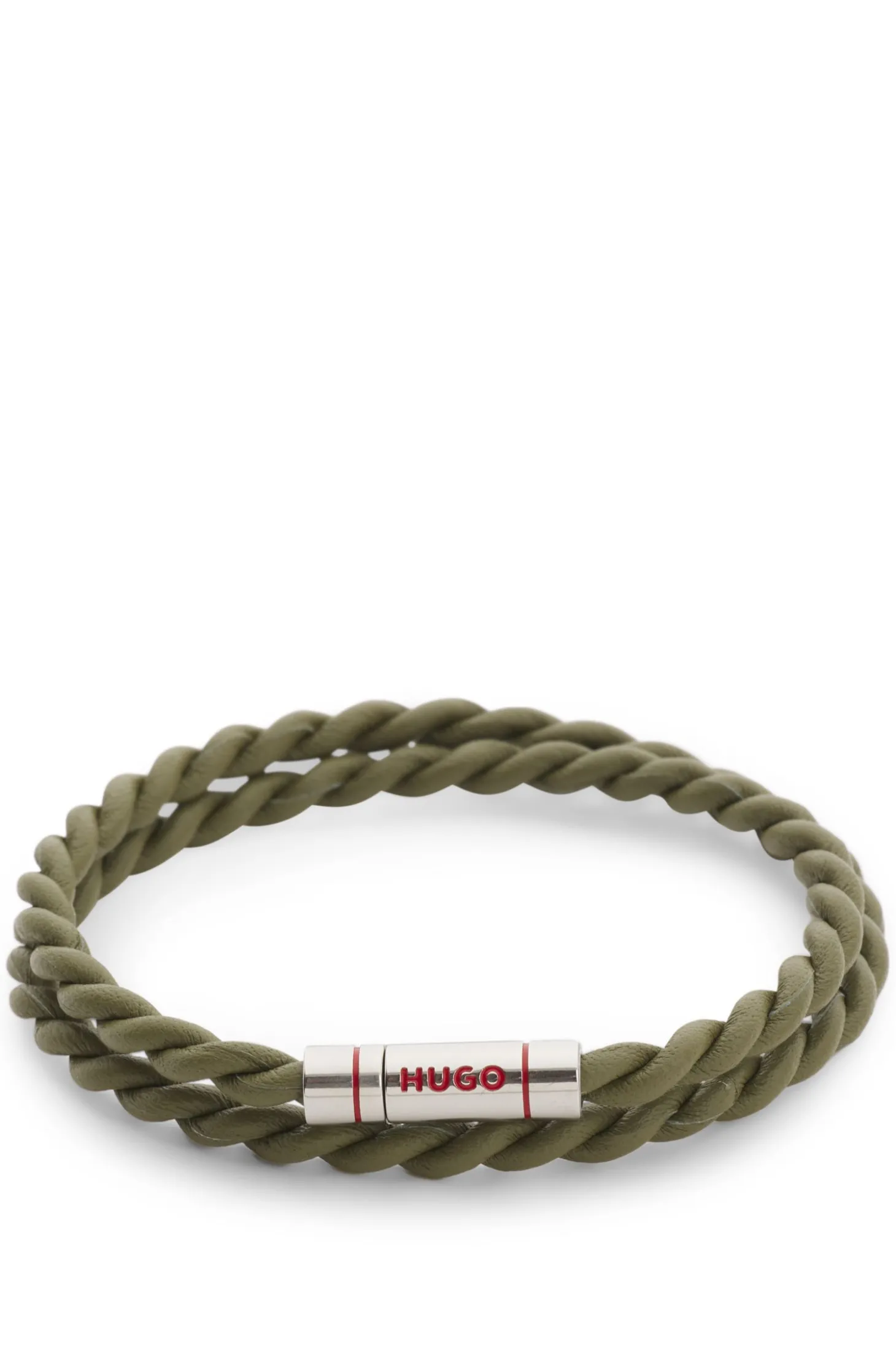 Doppeltes Armband aus geflochtenem Leder