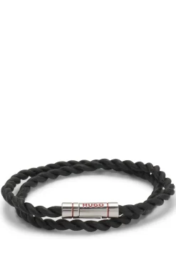 Doppeltes Armband aus geflochtenem Leder
