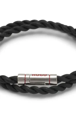 Doppeltes Armband aus geflochtenem Leder