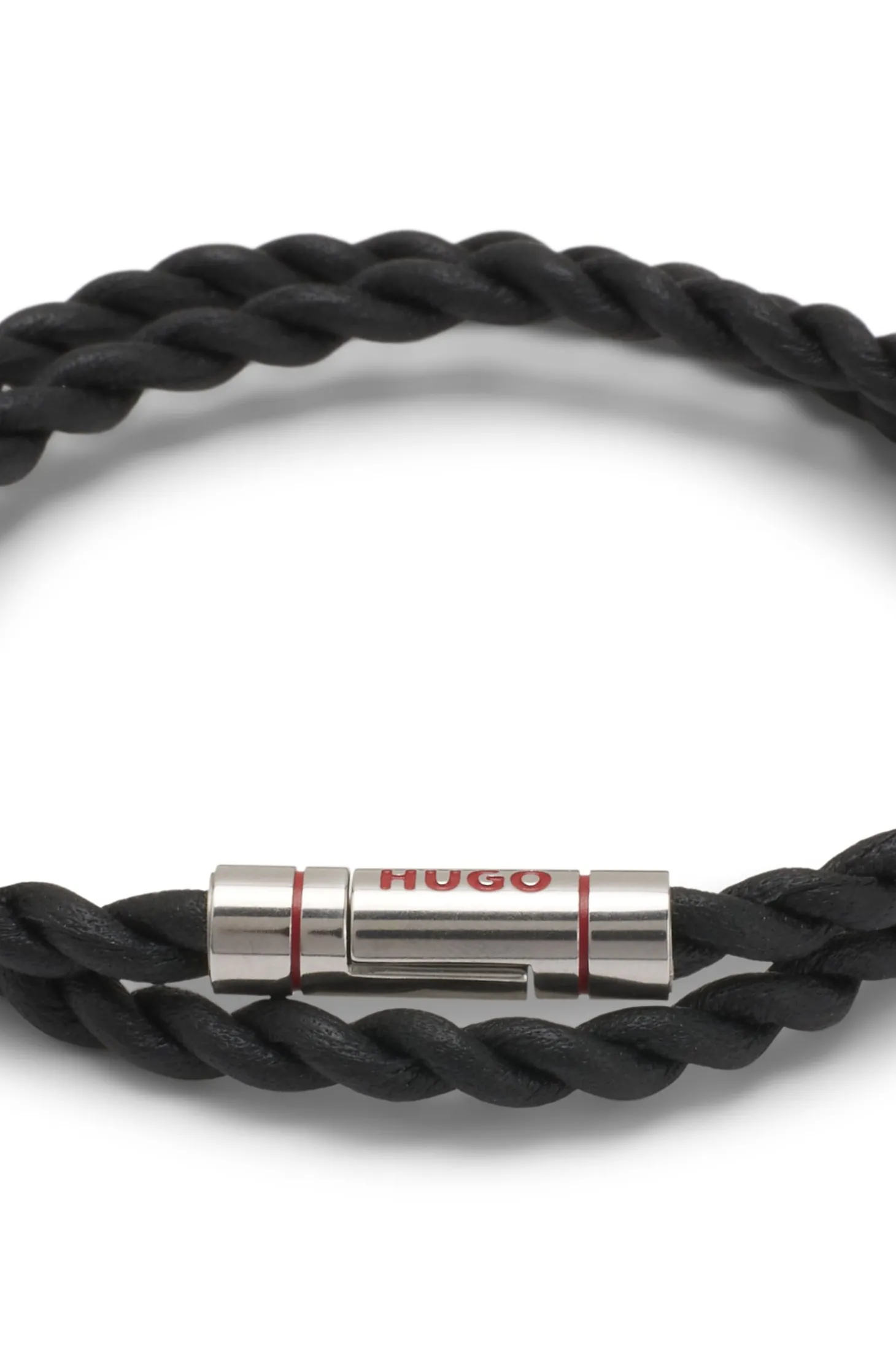Doppeltes Armband aus geflochtenem Leder