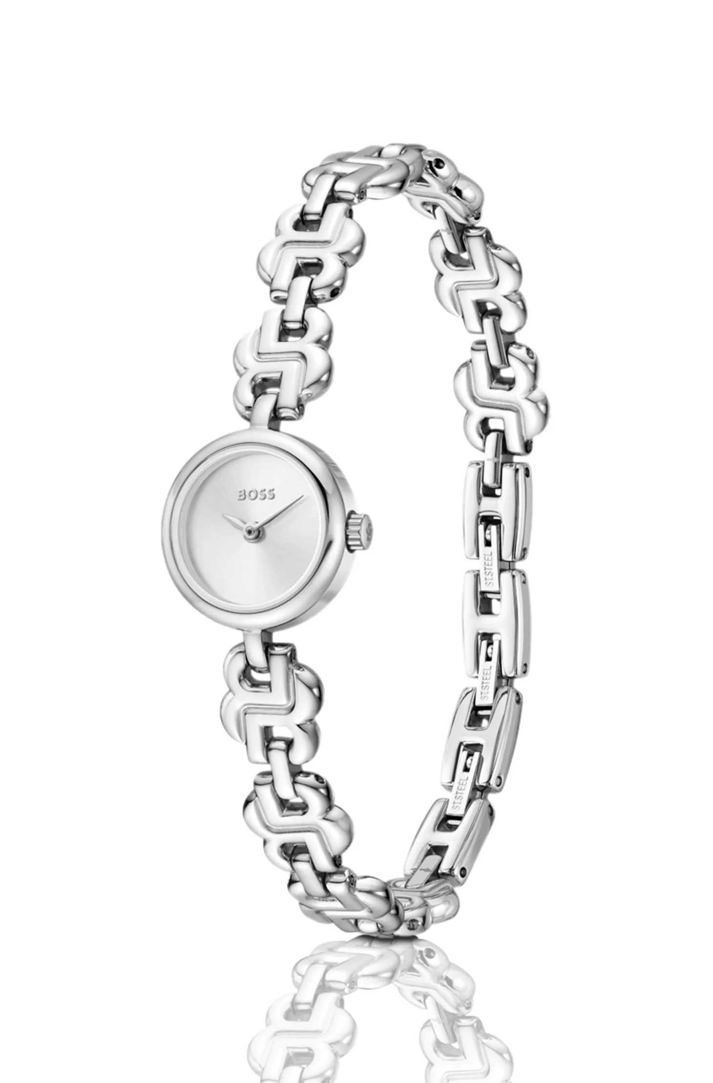 Double B Dressy Uhr aus Edelstahl mit Monogramm-Armband