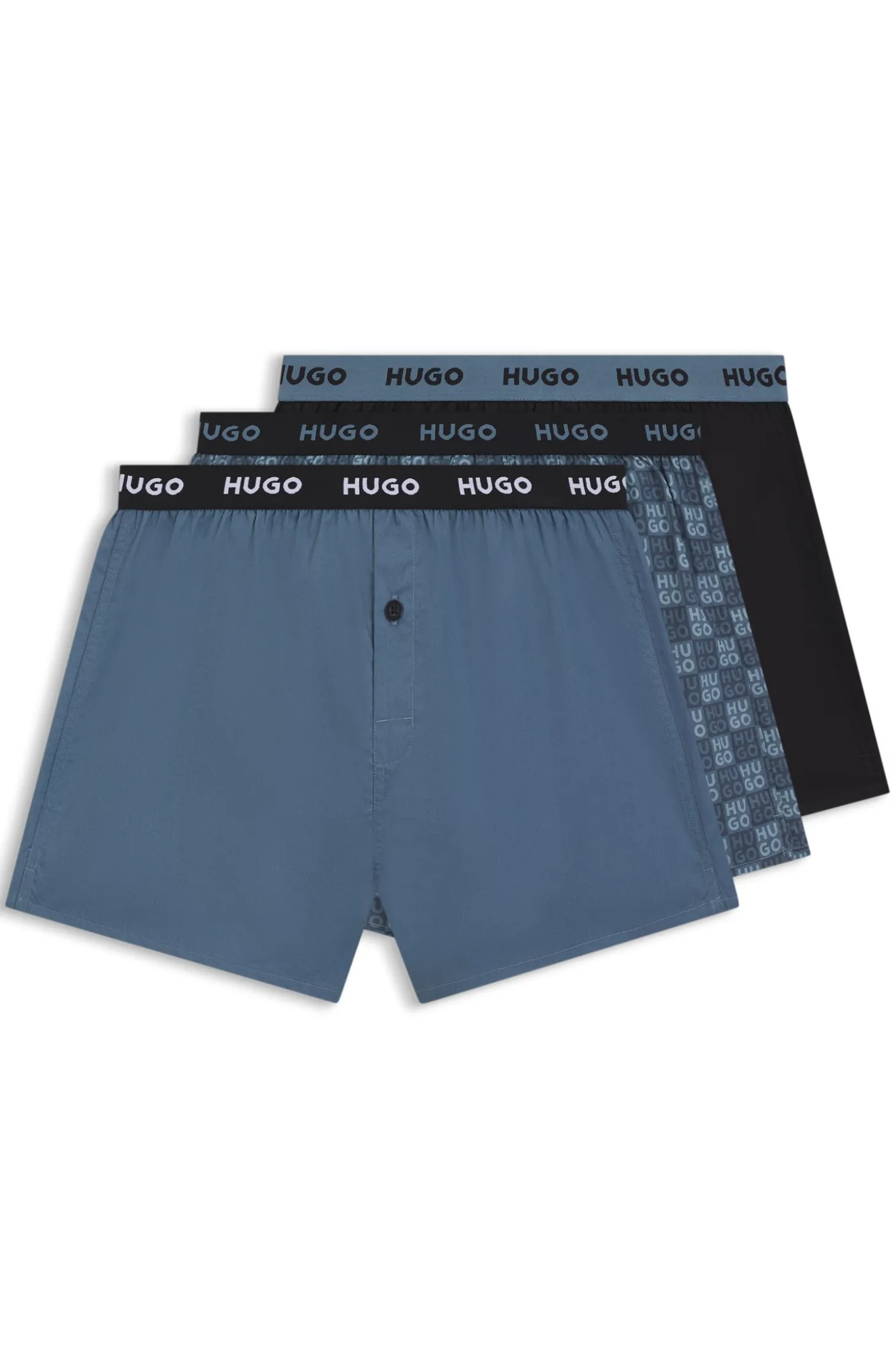 Dreierpack Boxershorts aus Baumwolle mit Logos am Bund