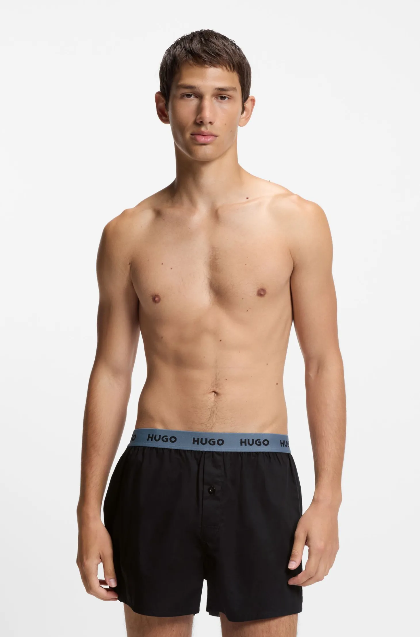 Dreierpack Boxershorts aus Baumwolle mit Logos am Bund