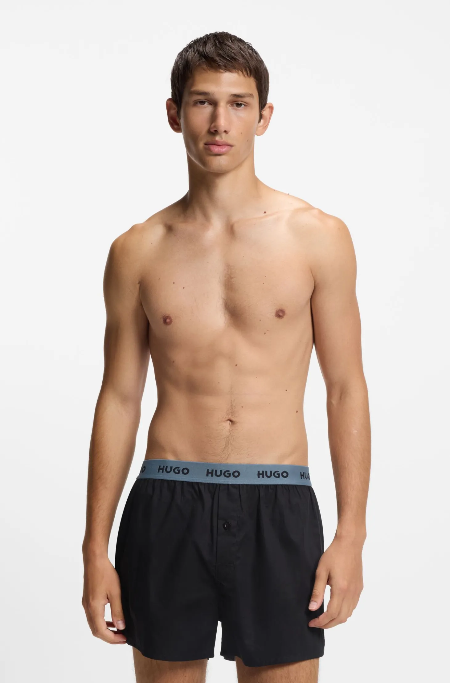 Dreierpack Boxershorts aus Baumwolle mit Logos am Bund