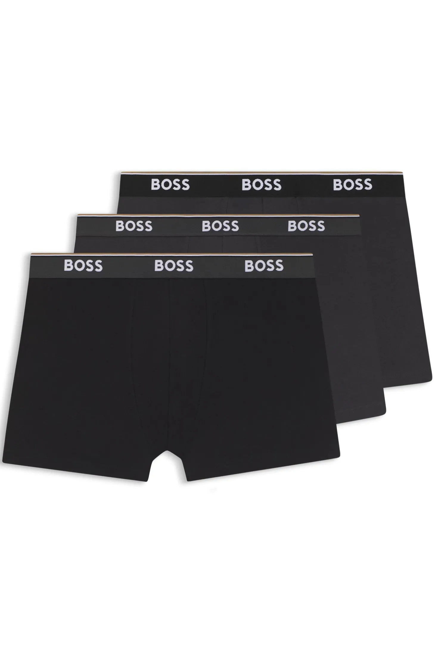 Dreierpack eng anliegende Boxershorts aus Stretch-Baumwolle mit Logo-Bund