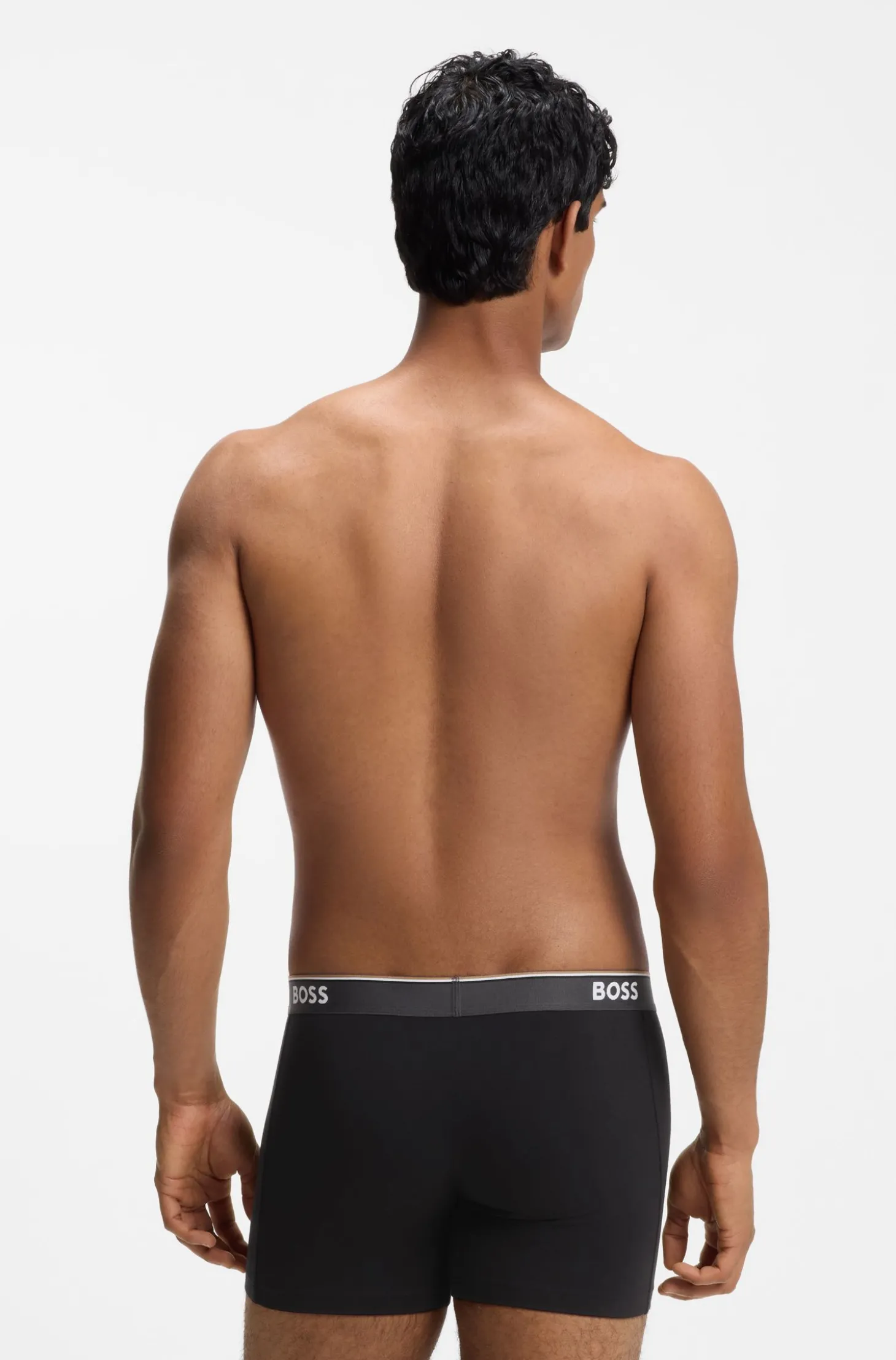 Dreierpack eng anliegende Boxershorts aus Stretch-Baumwolle mit Logo-Bund