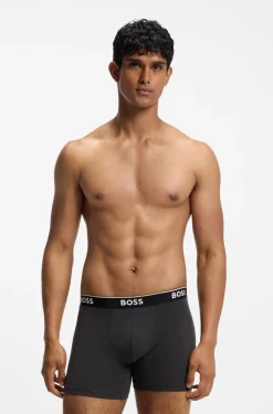 Dreierpack eng anliegende Boxershorts aus Stretch-Baumwolle mit Logo-Bund