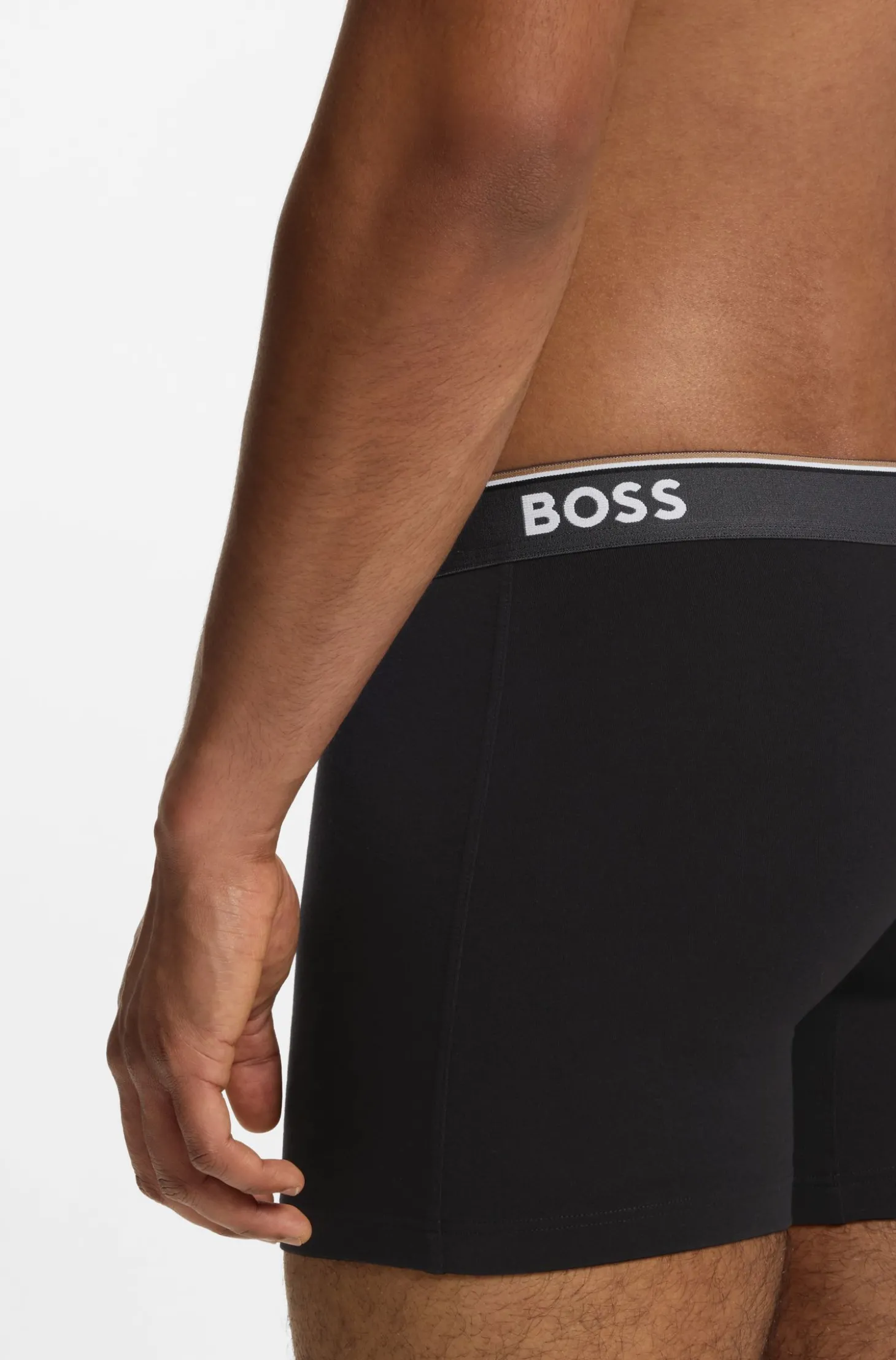 Dreierpack eng anliegende Boxershorts aus Stretch-Baumwolle mit Logo-Bund