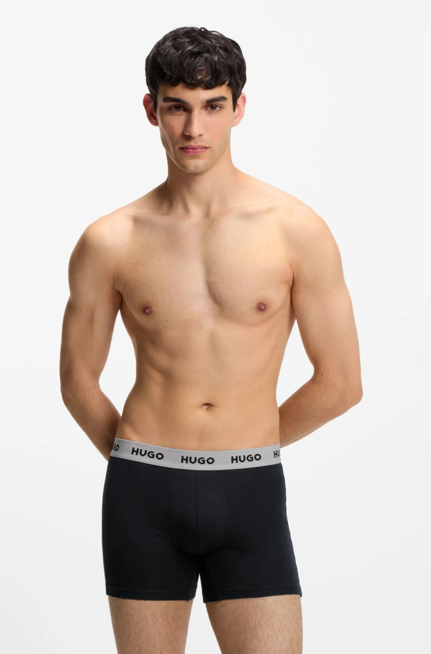 Dreierpack eng anliegende Boxershorts aus Stretch-Baumwolle