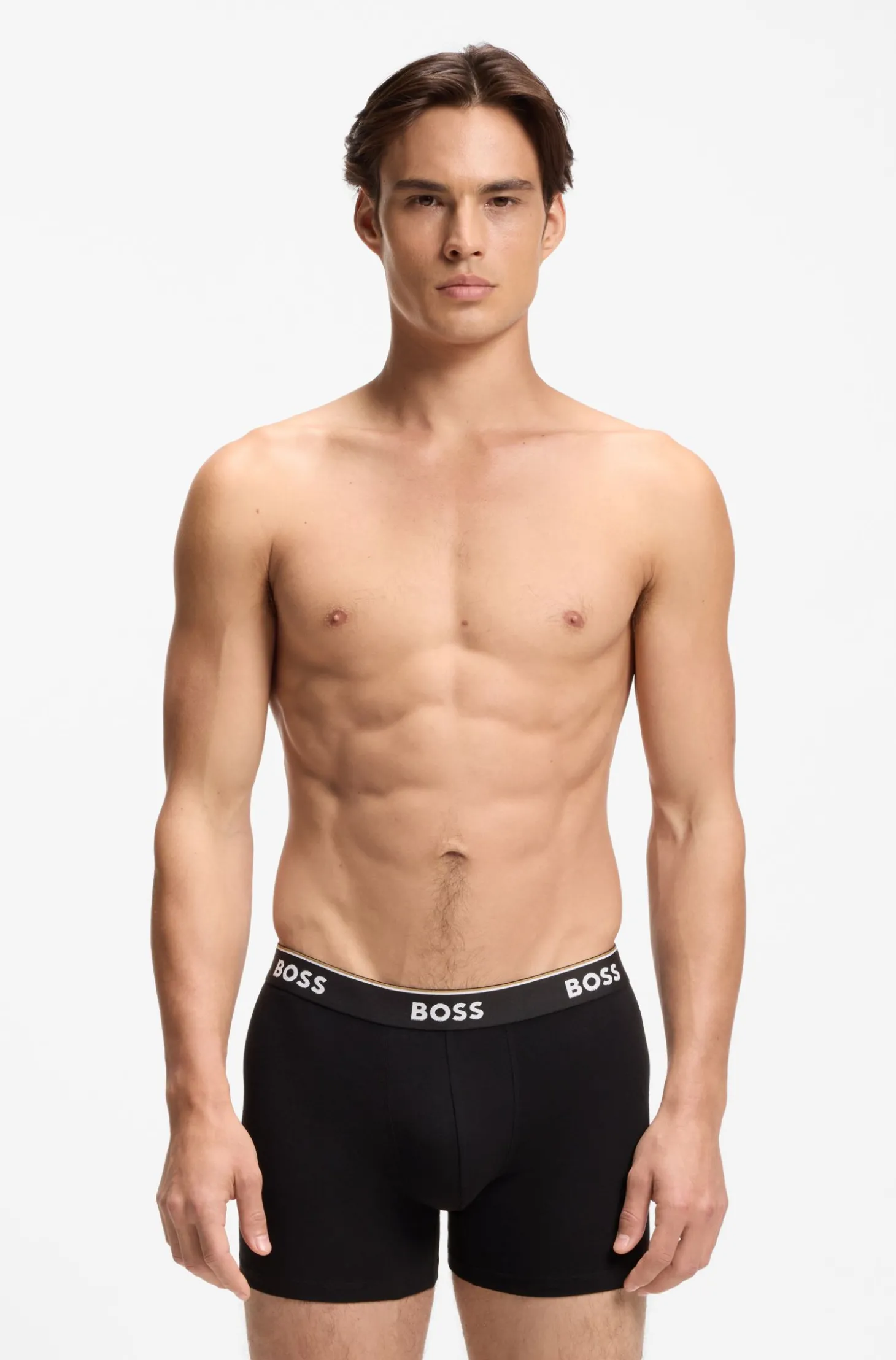 Dreierpack eng anliegende Boxershorts aus Stretch-Baumwolle