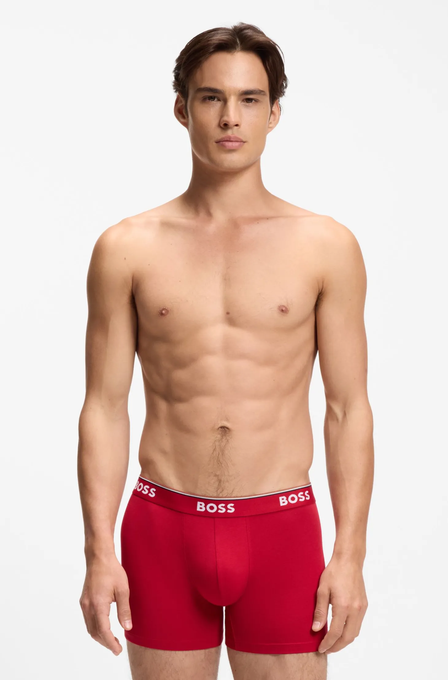 Dreierpack eng anliegende Boxershorts aus Stretch-Baumwolle