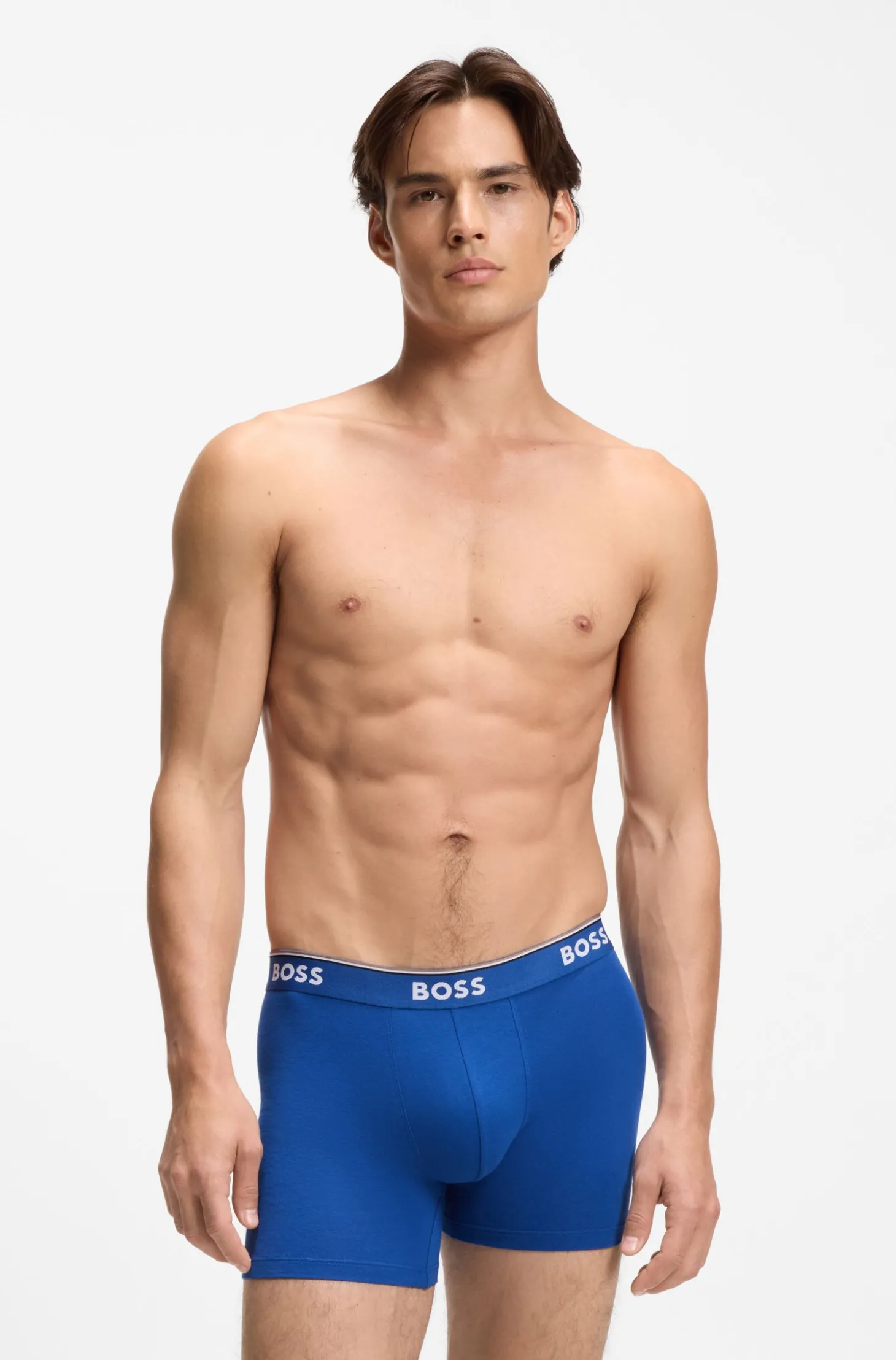 Dreierpack eng anliegende Boxershorts aus Stretch-Baumwolle