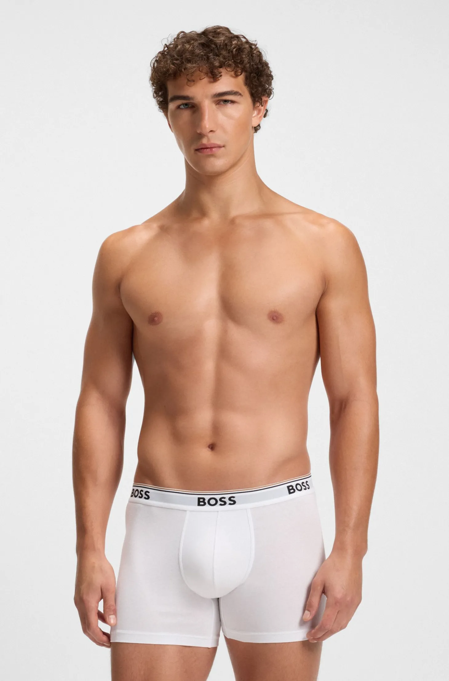 Dreierpack eng anliegende Boxershorts aus Stretch-Baumwolle