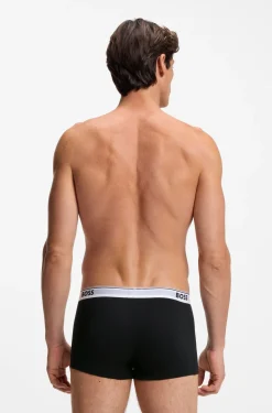 Dreierpack eng anliegende Boxershorts mit kurzem Bein aus Baumwolle mit Logo-Bund