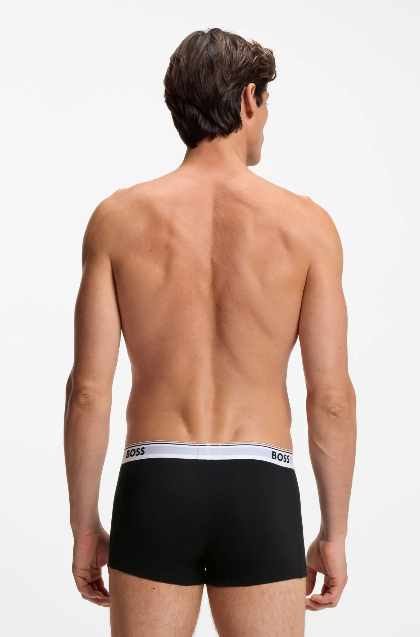 Dreierpack eng anliegende Boxershorts mit kurzem Bein aus Baumwolle mit Logo-Bund