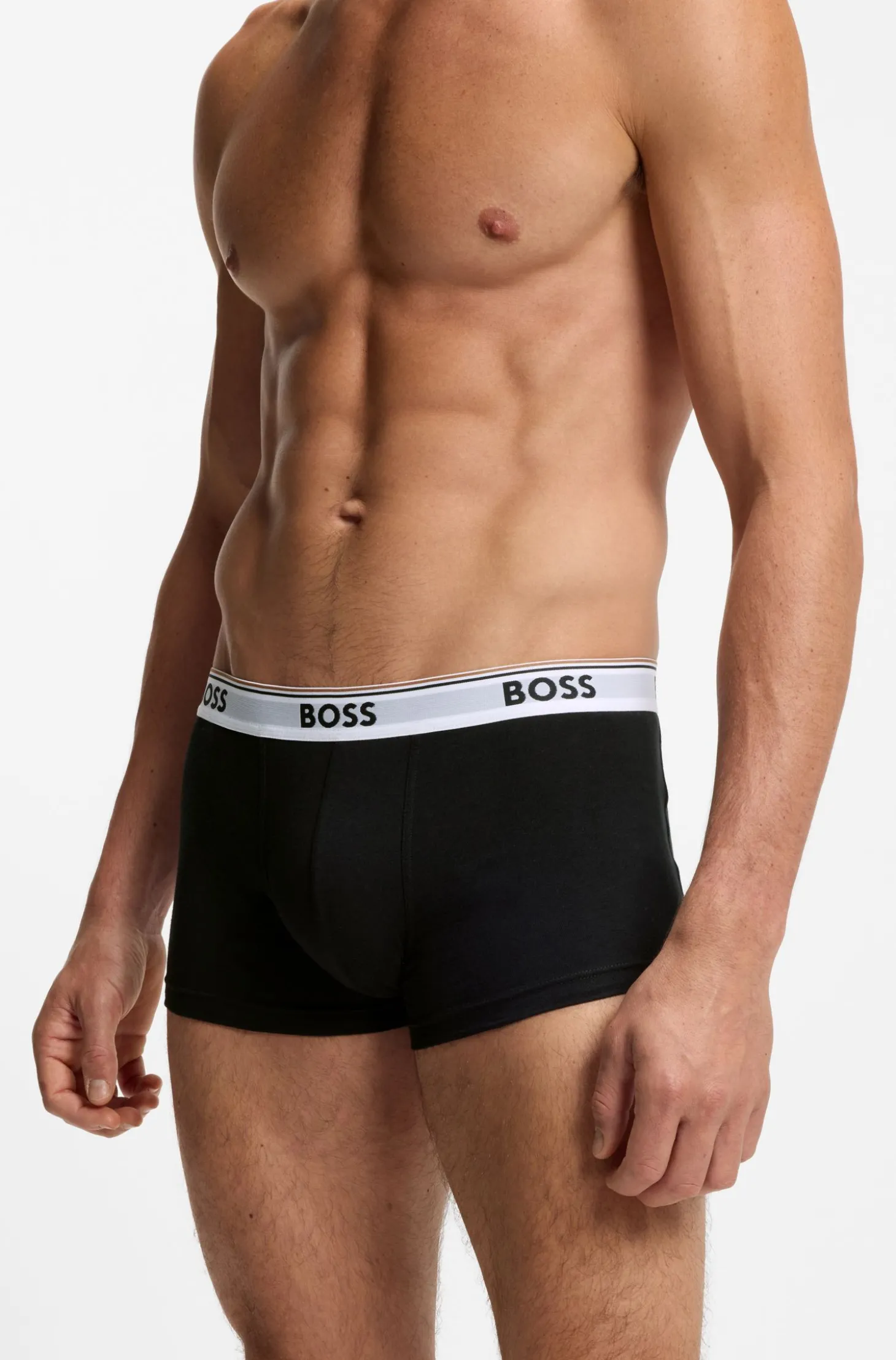 Dreierpack eng anliegende Boxershorts mit kurzem Bein aus Baumwolle mit Logo-Bund