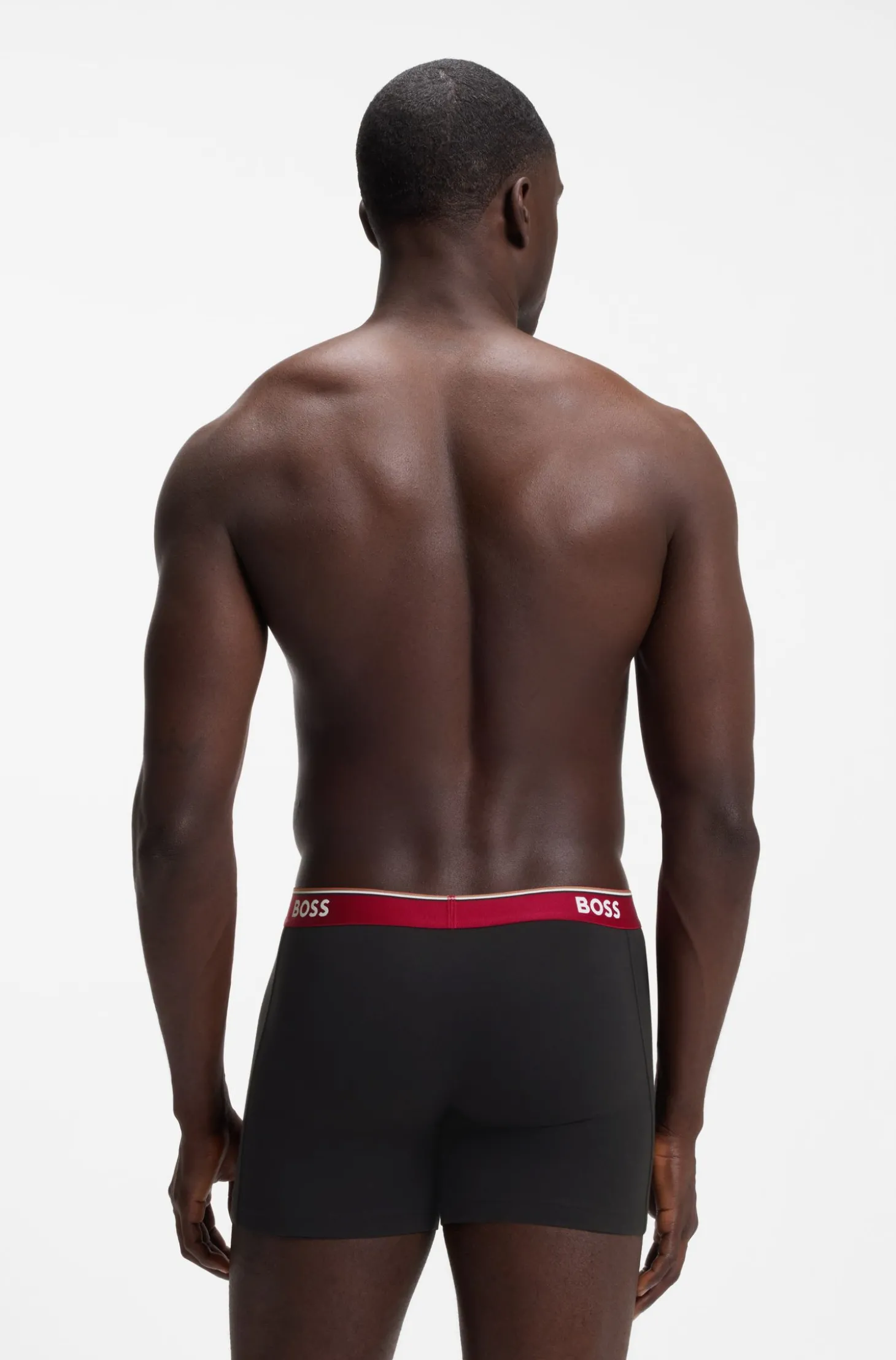 Dreierpack eng anliegende Boxershorts aus Stretch-Baumwolle mit Logo-Bund