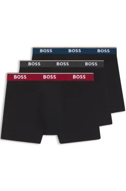 Dreierpack eng anliegende Boxershorts aus Stretch-Baumwolle mit Logo-Bund