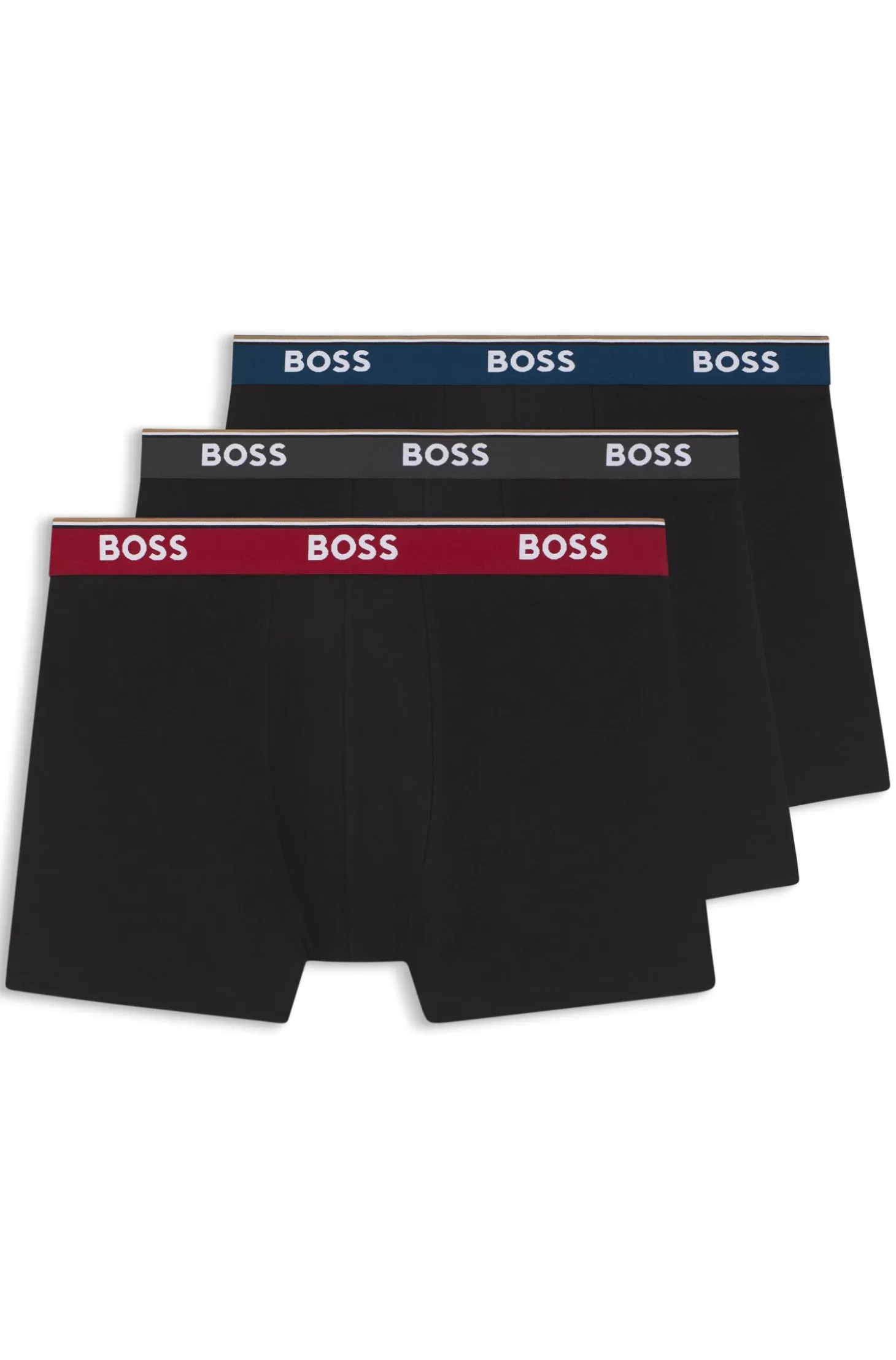 Dreierpack eng anliegende Boxershorts aus Stretch-Baumwolle mit Logo-Bund
