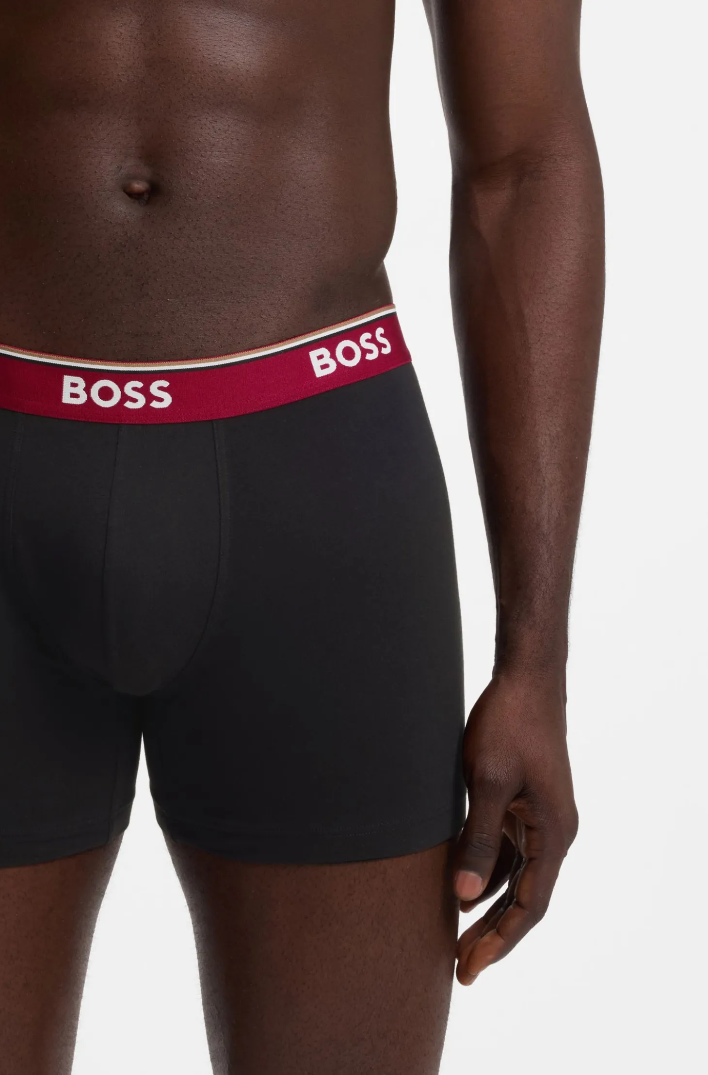 Dreierpack eng anliegende Boxershorts aus Stretch-Baumwolle mit Logo-Bund