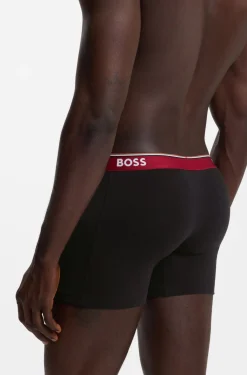 Dreierpack eng anliegende Boxershorts aus Stretch-Baumwolle mit Logo-Bund