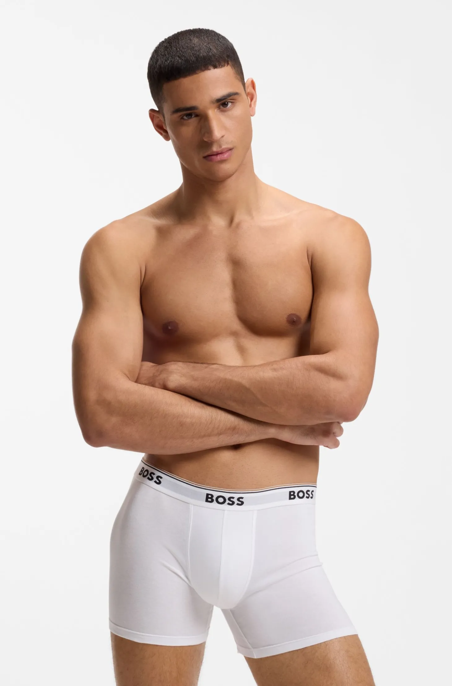Dreierpack eng anliegende Boxershorts aus Stretch-Baumwolle